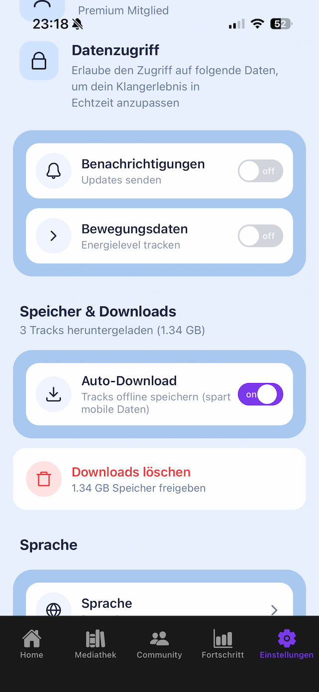 Einstellungen - Light Mode