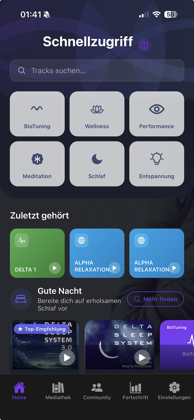 Bio-Tuning App Screenshot